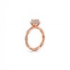 14k rose gold engagement ring with diamond twist band