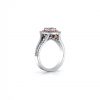 14k white gold engagement ring with pink diamond halo