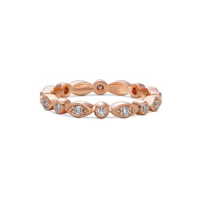 Marquise Round Diamond Eternity Wedding Band by Simone and Son