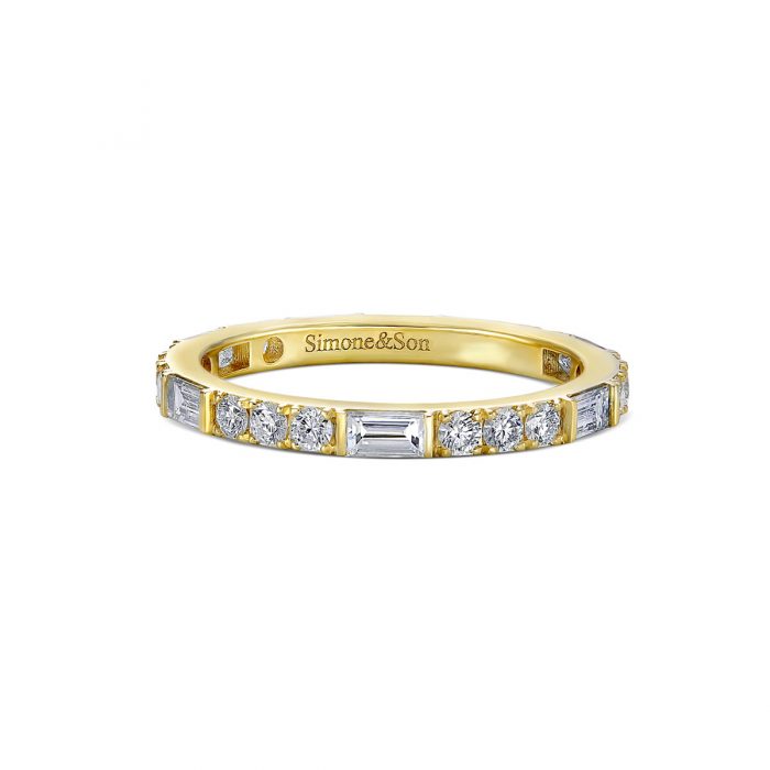 Baguette Round Diamond eternity wedding band by Simone and son