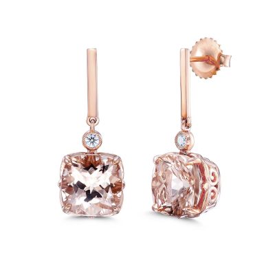 Rose Gold Morganite Earrings By Simone and Son