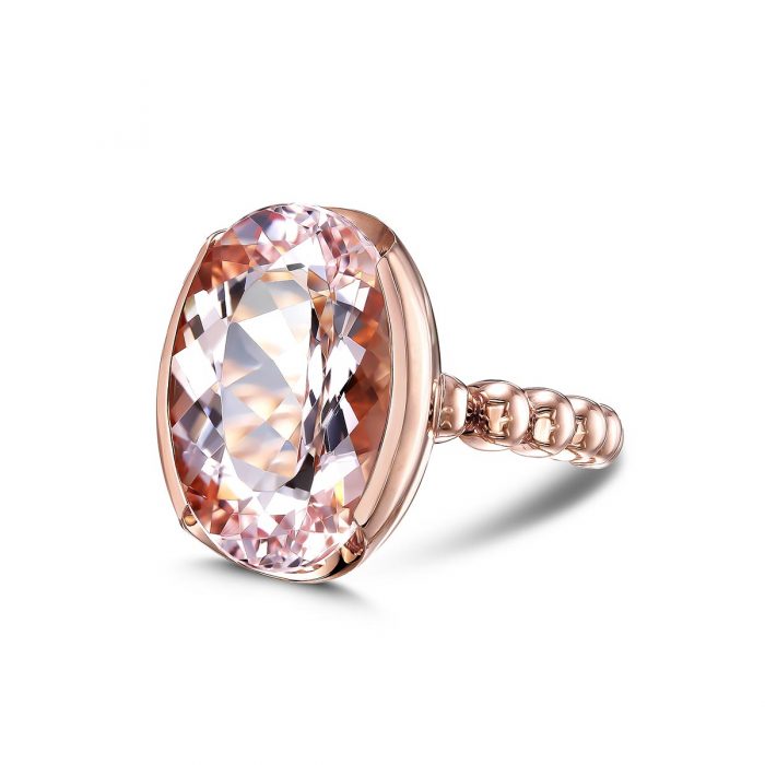 Rose Gold Large Morganite Ring by Simone and Son